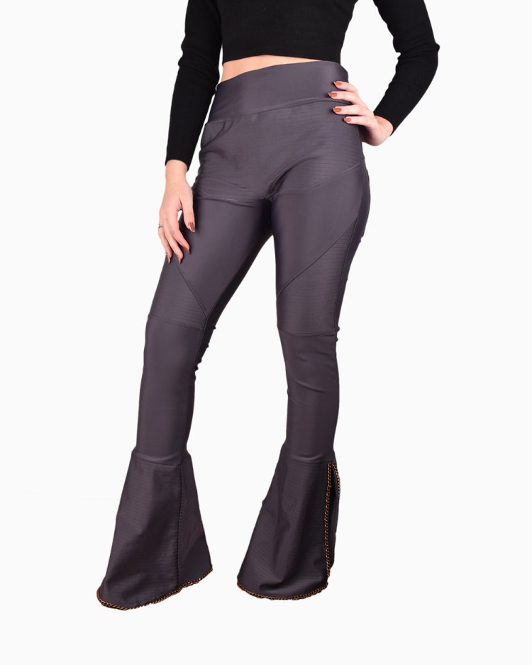 Calça Andrea Bogosian Original Flare Cinza feminina